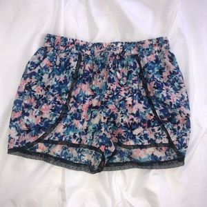 Floral Shorts With Lace Trim